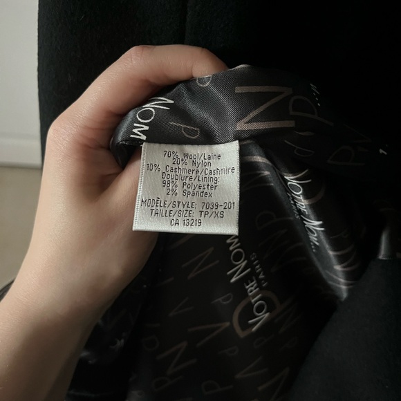 Votre Nom | Black Wool/Cashmere Blend Coat | Size XS - Picture 12 of 13